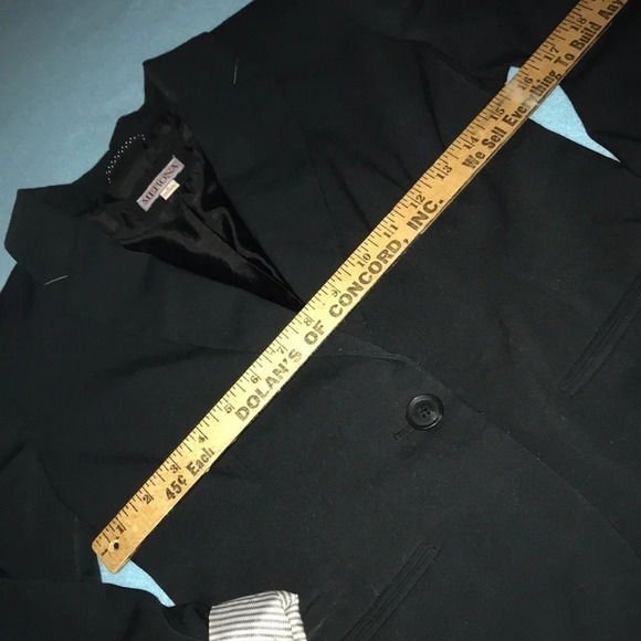MERONA blazer black with striped lining in sleeves three pockets NEW size 2 - Picture 5 of 7